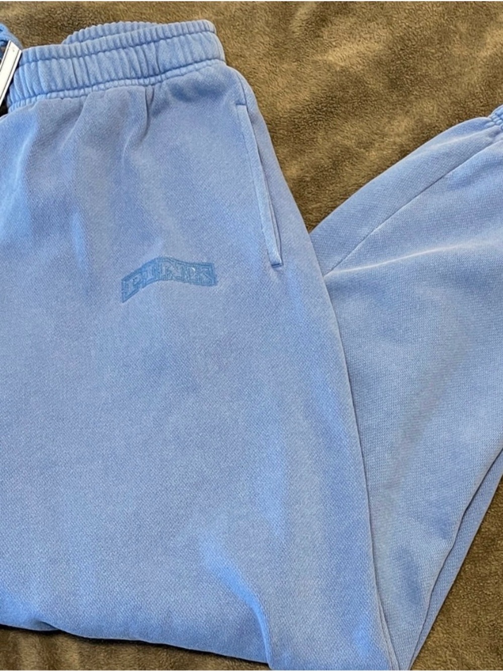 Pink Victoria’s Secret dream on Blue campus joggers new w tags small embroidered